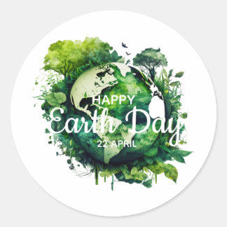 Happy earth day celebration 2026 runder aufkleber