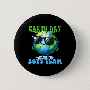 Happy Earth Day Earth Day Boys Team Planet Boy Kid Button