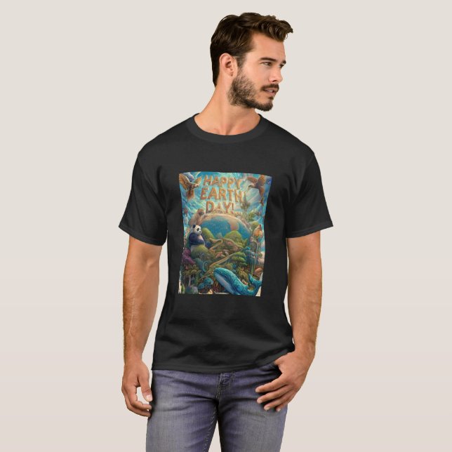 Happy Earth Day Fantasy Art T-Shirt (Vorne ganz)