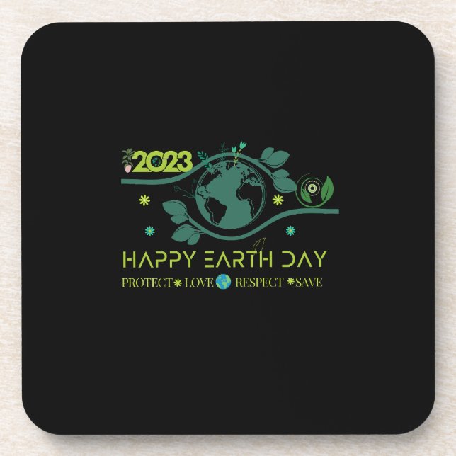 Happy Earth Day Getränkeuntersetzer (Vorderseite)