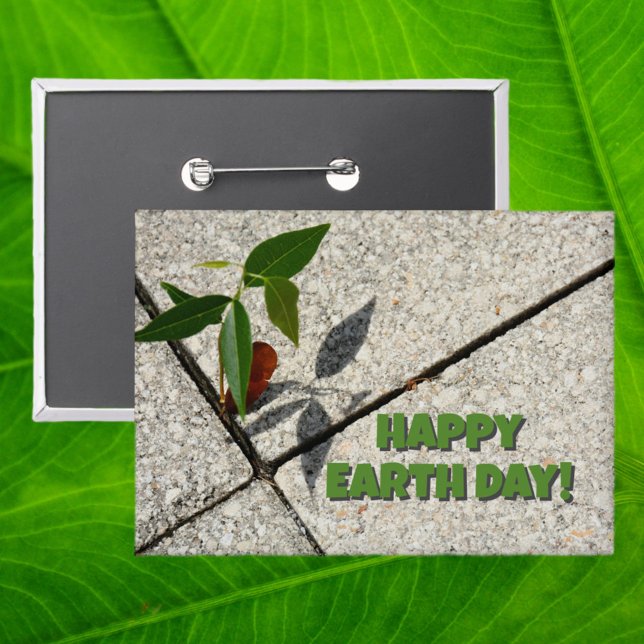 Happy Earth Day Maple Tree Seedling Button (Von Creator hochgeladen)