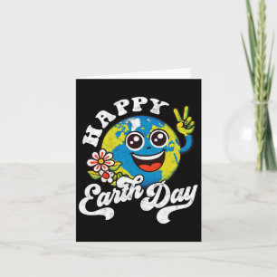 Happy Earth Day Niedlich Peace Sign Blume Karte