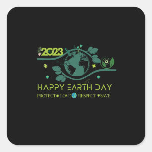 Happy Earth Day Quadratischer Aufkleber