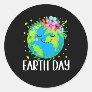 Happy Earth Day Runder Aufkleber