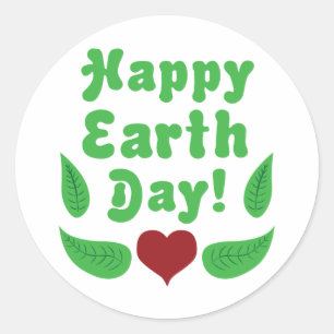 Happy Earth Day! Runder Aufkleber