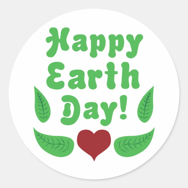 Happy Earth Day! Runder Aufkleber (Vorderseite)