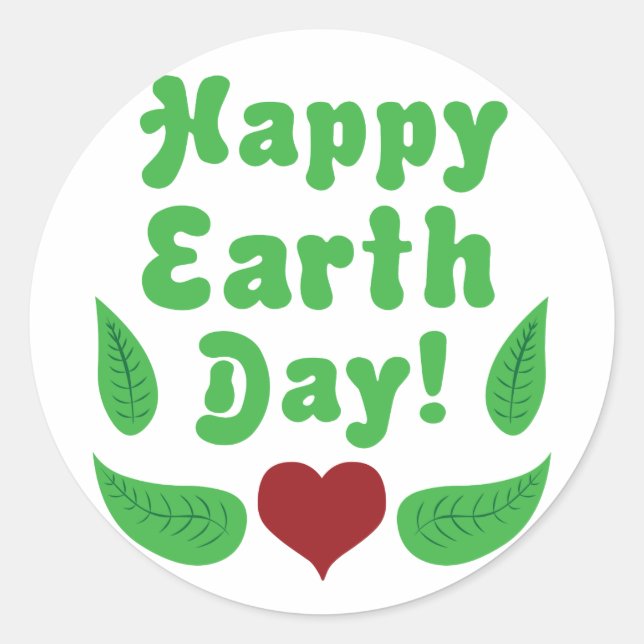 Happy Earth Day! Runder Aufkleber (Vorderseite)