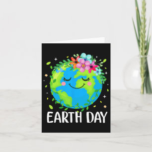 Happy Earth Day Shirt Niedliche Erde mit floraler Karte
