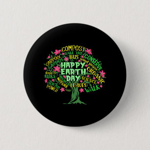 Happy Earth Day Tree Zeichnend Illustration Word A Button