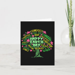 Happy Earth Day Tree Zeichnend Illustration Word A Karte