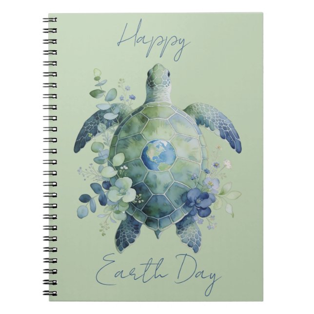Happy Earth Day Turtle Design Notizblock (Vorderseite)