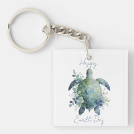 Happy Earth Day Turtle Design Schlüsselanhänger