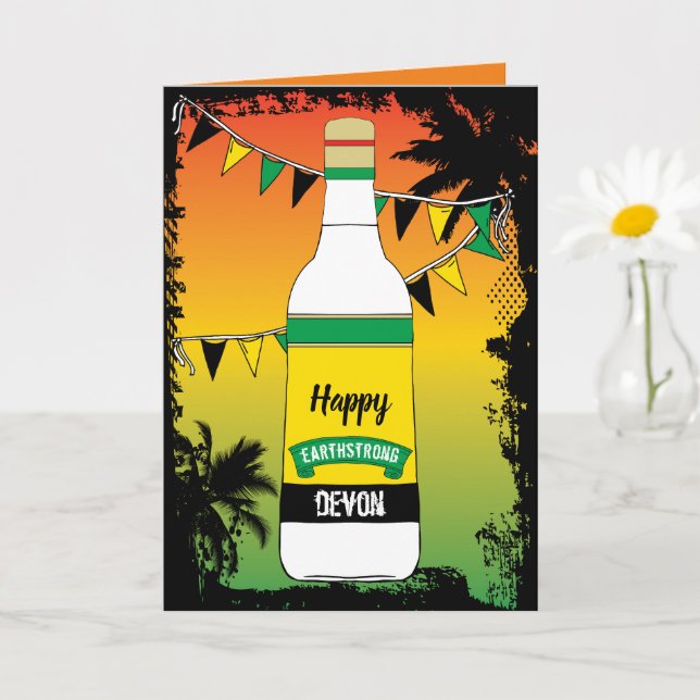 Happy Earthstrong Jamaican Birthday Gruß Karte (Kleine Pflanze)