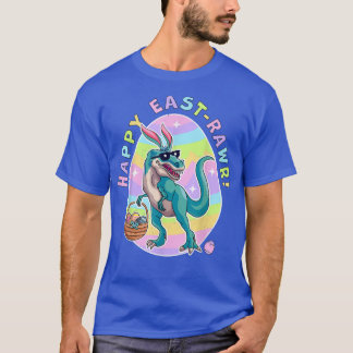 Happy East-Rawr Niedlich Dinosaur Bunny Ears Happy T-Shirt