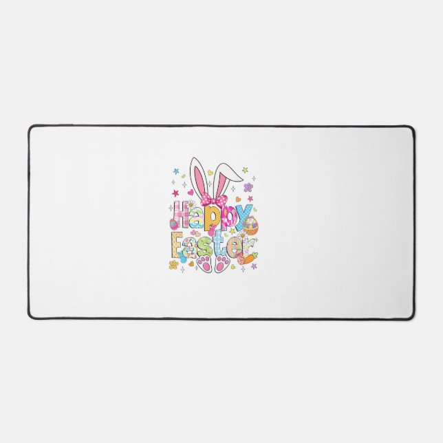 Happy Easter 2026 Cute Bunny Rabbit Easter Day Wom Schreibtischunterlage (Vorderseite)