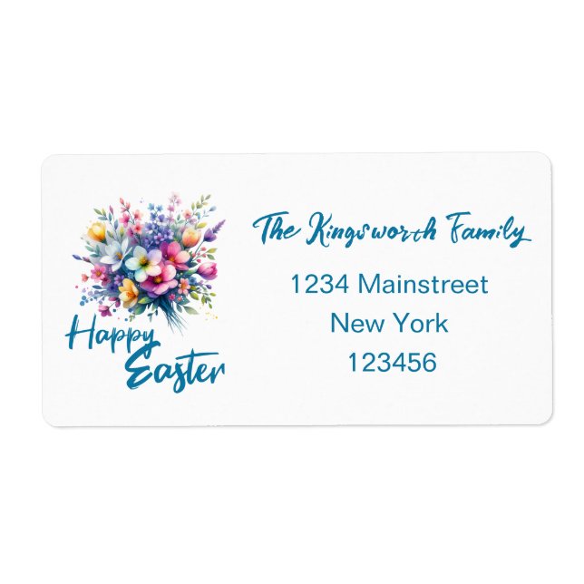 Happy Easter Aquarell Spring Blume Bouquet (Vorne)