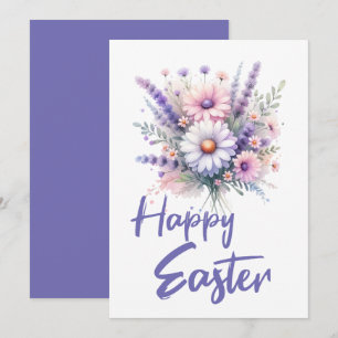 Happy Easter Aquarell Spring Blume Bouquet Feiertagskarte
