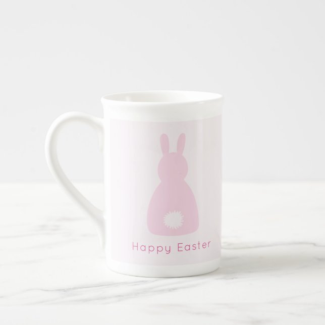 Happy Easter Baby Pink Bunny Schwanz Prozellantasse (Links)