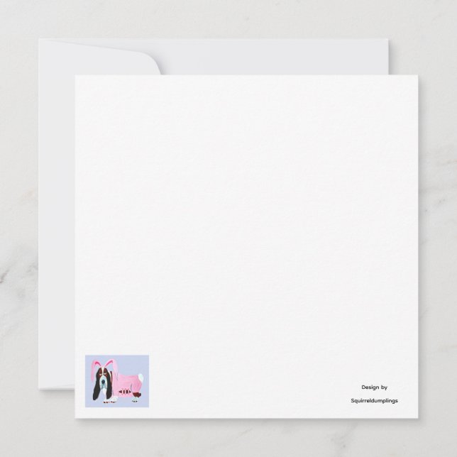 Happy Easter Basset Hound Easter Bunny Einladung (Rückseite)