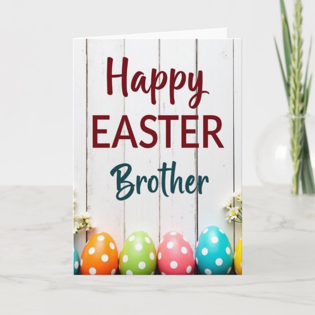 Happy Easter Brother Polka Dot Card Karte (Vorderseite)