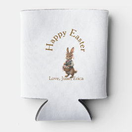 Happy Easter brown bunny with eggs love add name Dosenkühler