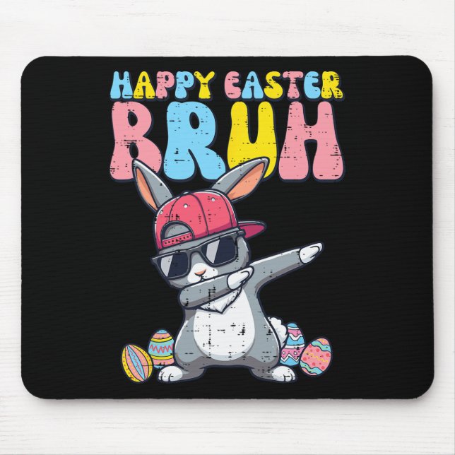 Happy Easter Bruh Bunny Dab Rabbit Dance Boys Kind Mousepad (Vorne)