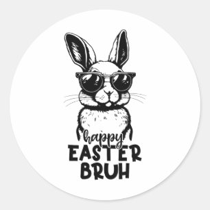 Happy Easter Bruh Funny Bunny Rabbit Osterkids B Runder Aufkleber
