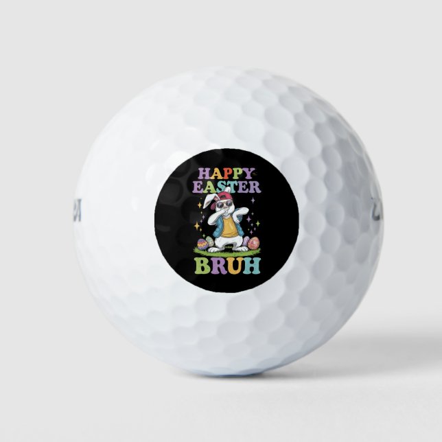 Happy Easter Bruh Funny Dabbing Bunny Rabbit Bro Golfball (Vorderseite)