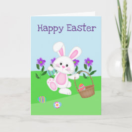 Happy Easter-Bunny And Basket Karte