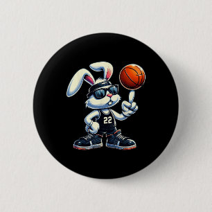 Happy Easter Bunny Basketball Kinder Jungen Sport Button