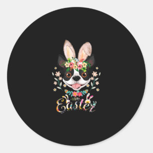 Happy Easter Bunny Boston Terrier Liebhaber von Os Runder Aufkleber