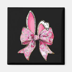 Happy Easter Bunny Coquette Bow Ears Girls Teen Wo Magnet