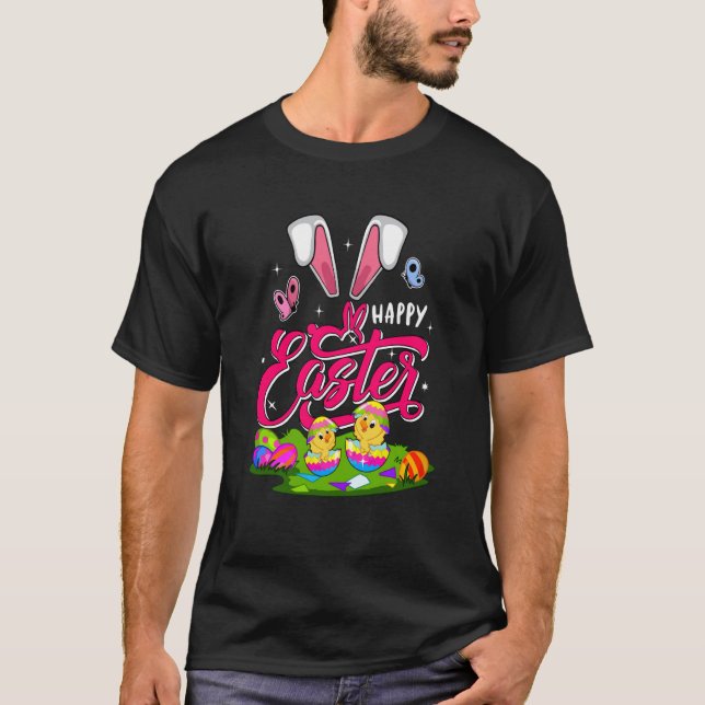 Happy Easter Bunny Costume Chicks In Chocolate Egg T-Shirt (Vorderseite)