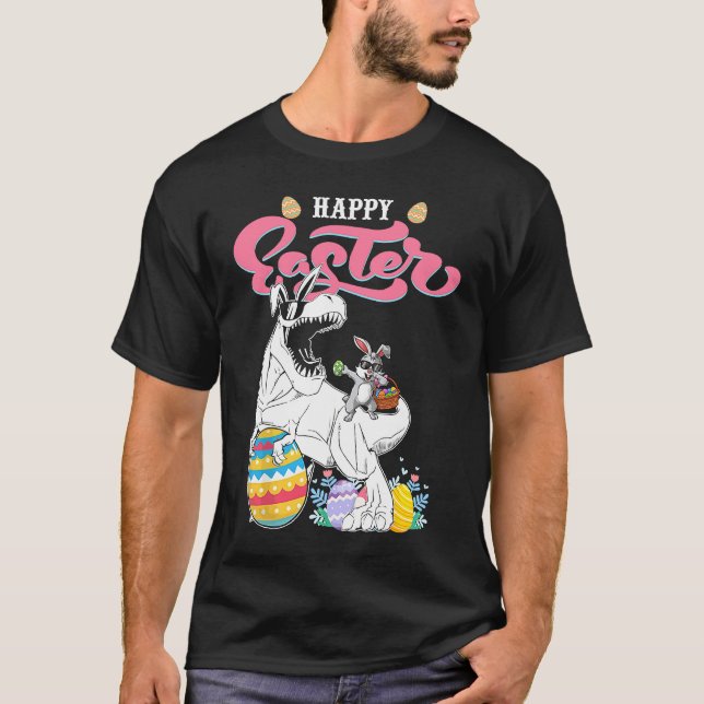 Happy Easter Bunny Dinosaur Egg Rabbit Ears Costum T-Shirt (Vorderseite)