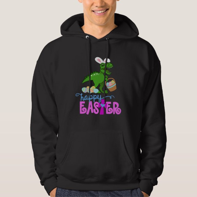 HAPPY EASTER Bunny Dinosaur Rex Egg Hunt Toddler G Hoodie (Vorderseite)