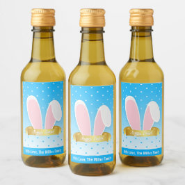 Happy Easter Bunny Ears Blaue Mini Weinkarte Set Weinetikett