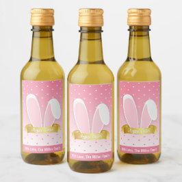 Happy Easter Bunny Ears Pink Mini Weinkeller Set Weinetikett