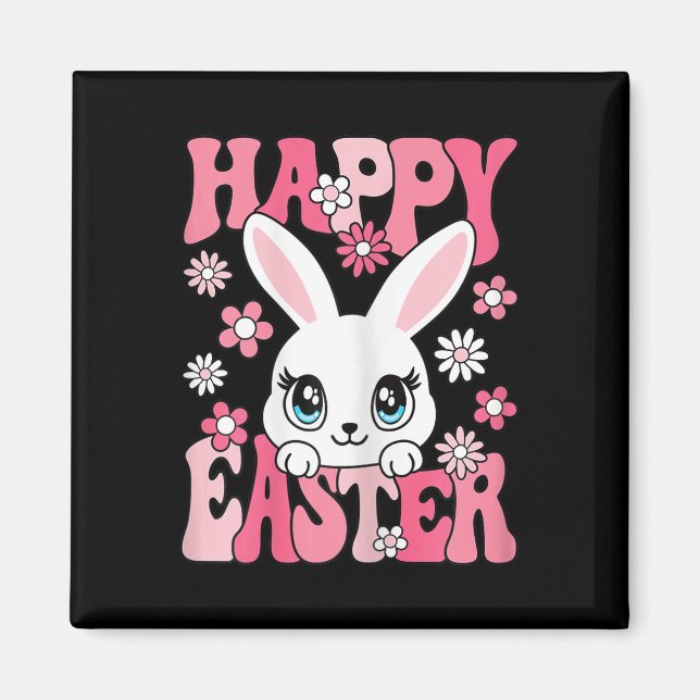 Happy Easter Bunny Easter Rabbit Frauen Mädchen Ki Magnet (Vorne)