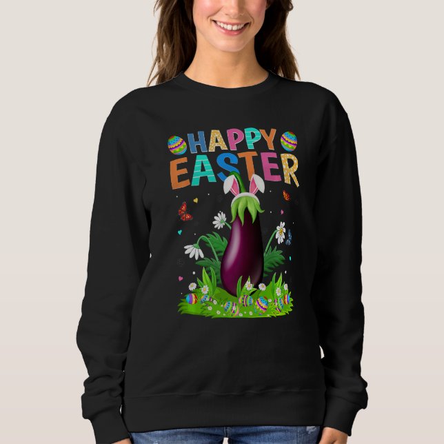 Happy Easter Bunny Egg Gewürzter Ostern Sweatshirt (Vorderseite)