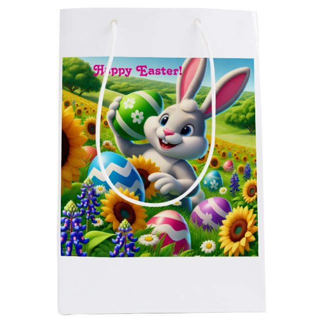 Happy “Easter Bunny” Gift Bag Mittlere Geschenktüte (Vorderseite)