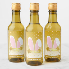 Happy Easter Bunny Golden Blue Mini Weinkeller Set Weinetikett