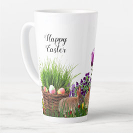 Happy Easter Bunny im Tulip Garden Milchtasse