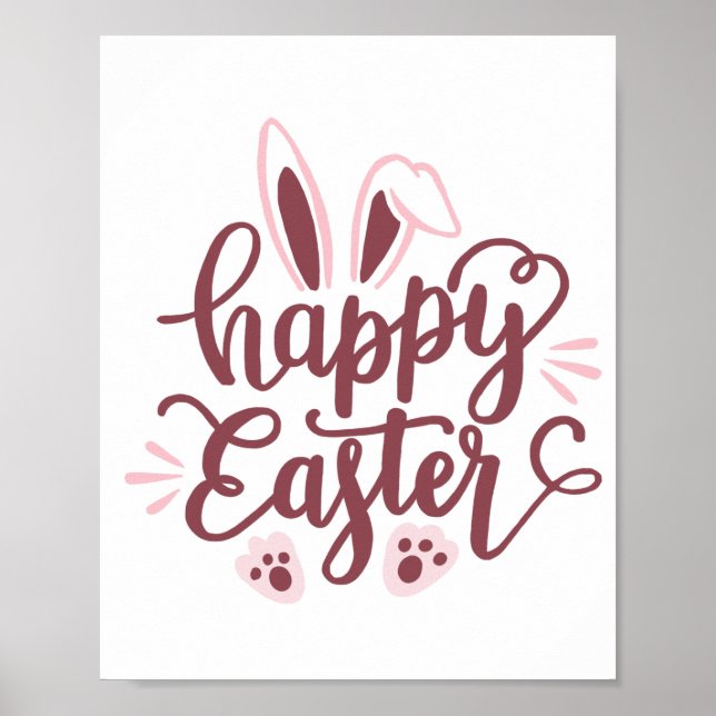 Happy Easter Bunny Poster - Niedlicher Frühlingsta (Vorne)