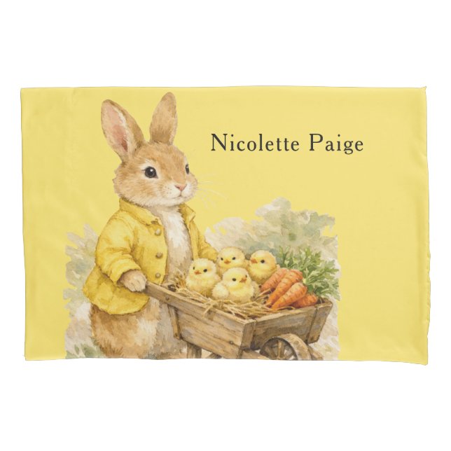Happy Easter Bunny Rabbit Baby Shower Gift Kissenbezug (Vorderseite)