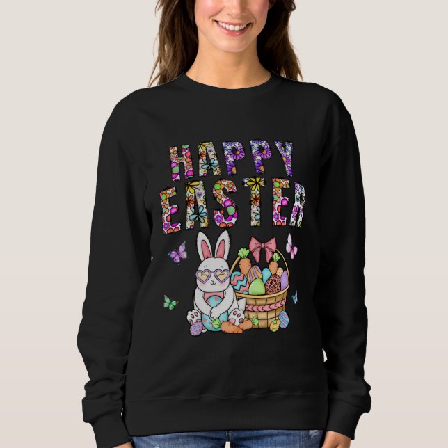 Happy Easter Bunny Rabbit Face  Easter Day Women G Sweatshirt (Vorderseite)