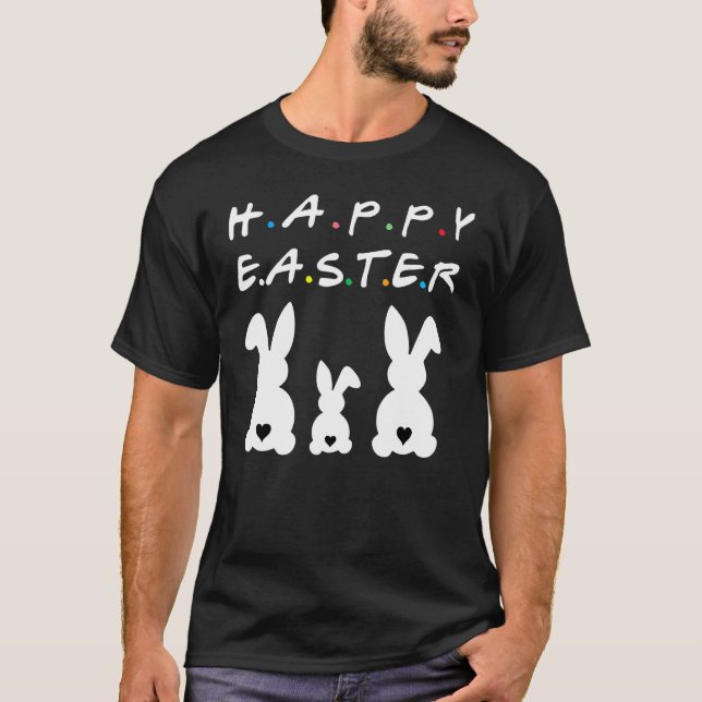 Happy Easter Bunny Rabbit Herz Schwanz Funny Niedl T-Shirt (Vorderseite)