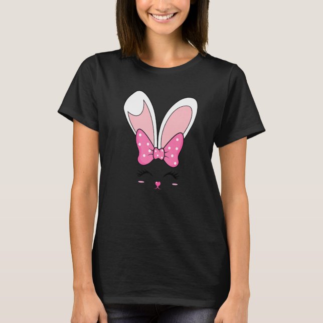 Happy Easter Bunny Rabbit Sleeping Face Girl Women T-Shirt (Vorderseite)