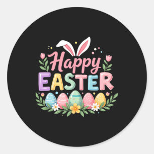 Happy Easter Bunny Spring Easter Easter Easter Fra Runder Aufkleber
