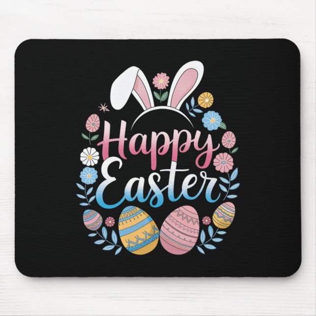 Happy Easter Bunny Spring Easter Egg Easter Shirts Mousepad (Vorne)
