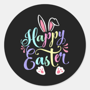 Happy Easter Bunny Spring Ostereier Osterfeier Shi Runder Aufkleber